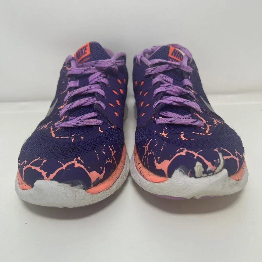 Nike Girl's Flex Run 'Lava Glow' Running Shoe‎ (GS) Size 5Y Purple/Orange